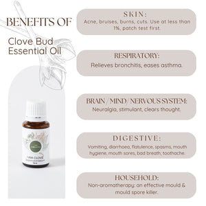 I Am Clove essential oil infographic