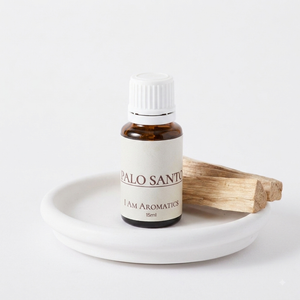 I Am Aromatics Palo Santo essential oil blend with bergamot and cedarwood, natural 100% essential oil for energy clearing and aromatic use.