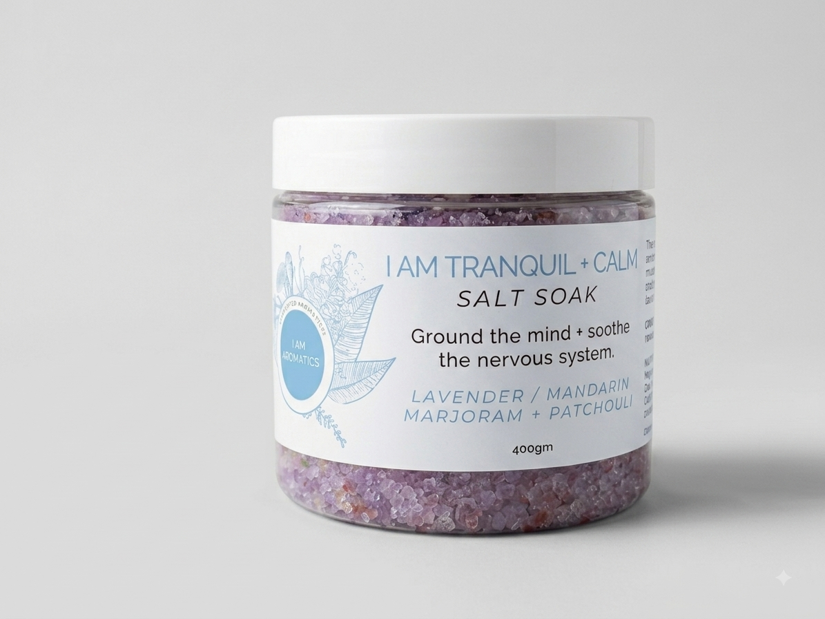 I Am Tranquil & Calm Salt Soak – Himalayan & Epsom Salt Bath Soak for Sleep and Stress Relief