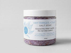 I Am Tranquil & Calm Salt Soak – Himalayan & Epsom Salt Bath Soak for Sleep and Stress Relief