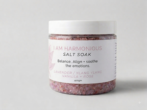 I Am Harmonious Salt Soak – Magnesium & Rose Absolute Bath Soak for PMS and Menopause