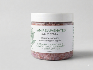 I Am Rejuvenated Salt Soak – Arnica & Tea Tree Bath Soak for Muscle Recovery and Colds
