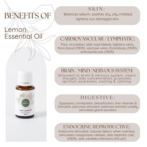 I Am Lemon essential oil infographic