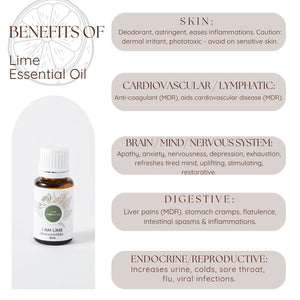 I Am Lime essential oil infographic