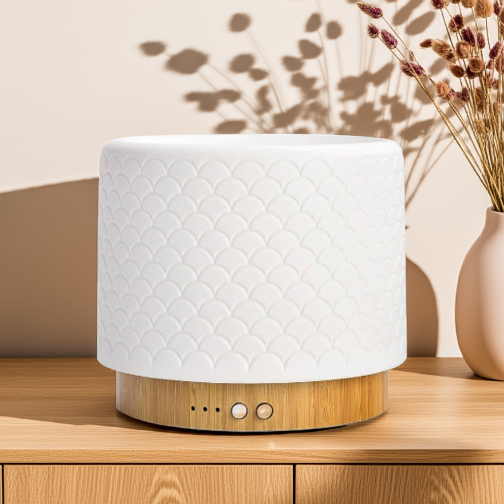 White Ceramic Bamboo Base Diffuser 280ml