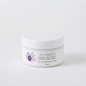I Am Graceful Pink Clay Exfoliating Cream Mask – Australian Pink Clay & Bamboo Polish for All Skin Types