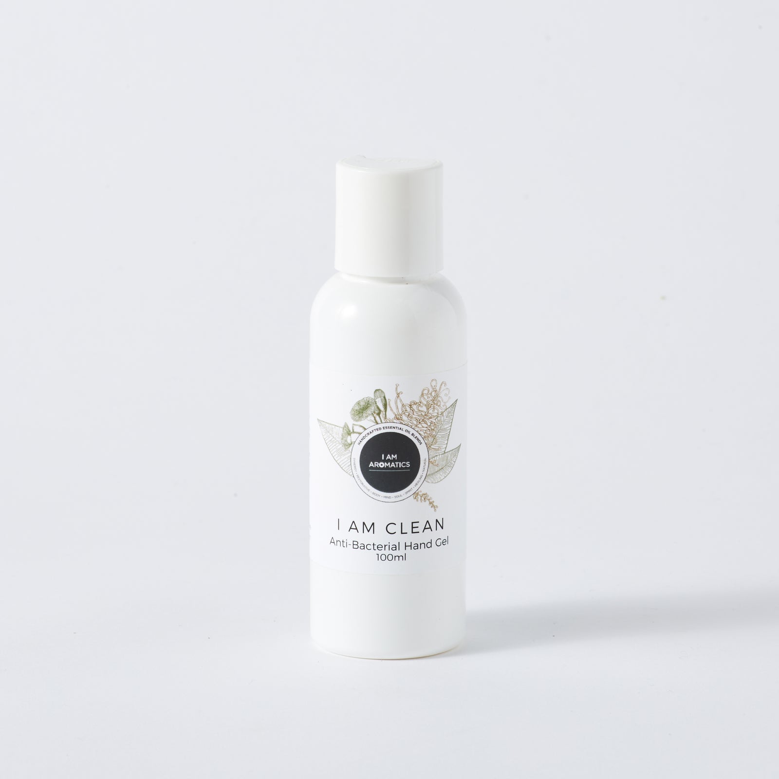 100ml antibacterial hand gel in white bottle