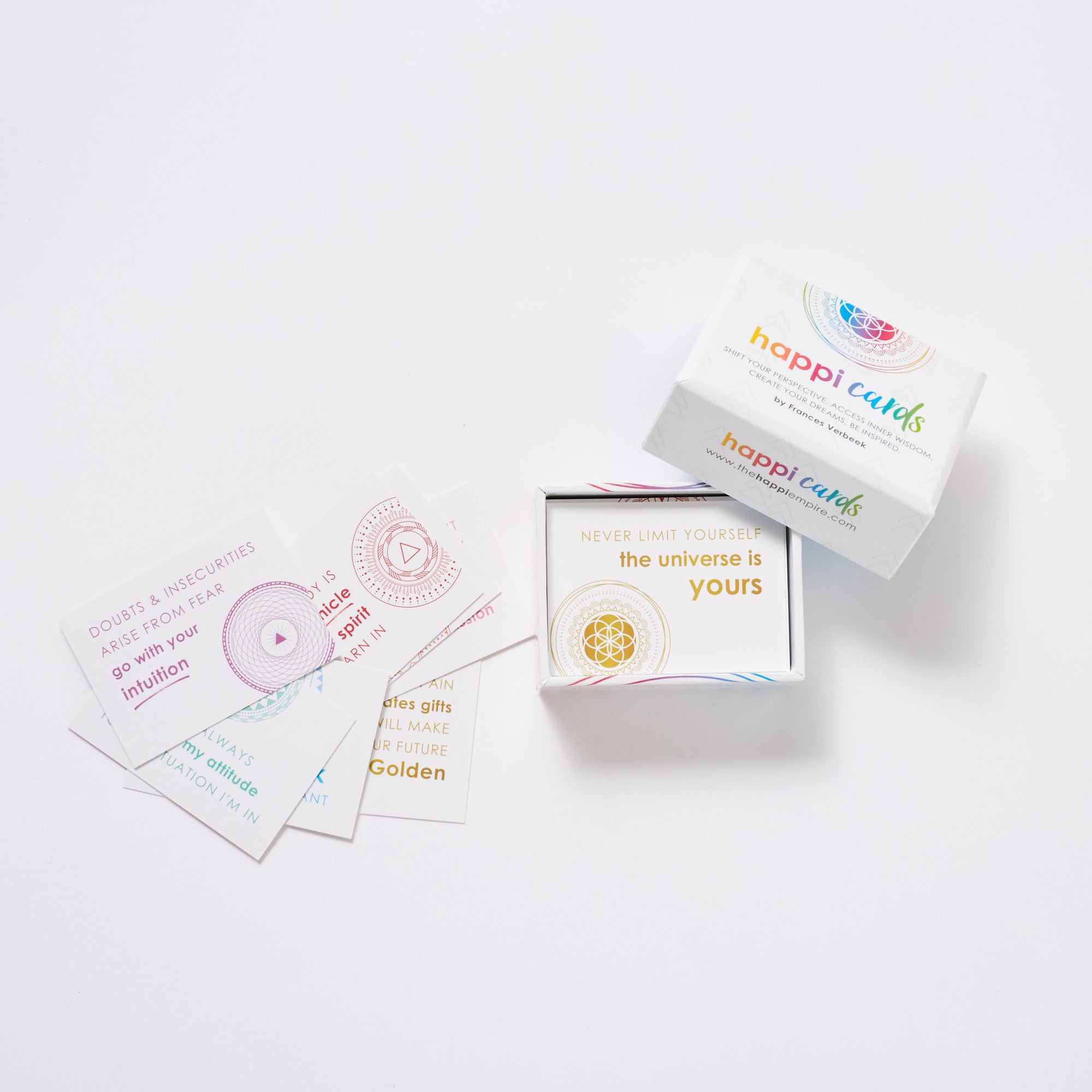 happi cards, box open with quote examples