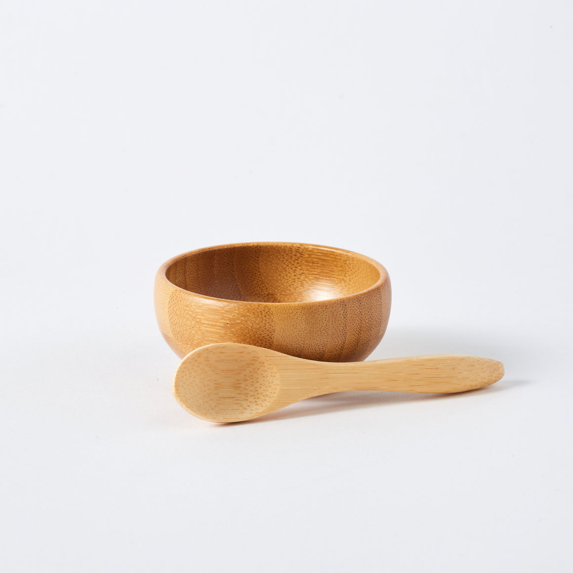 bamboo bowl & wooden spoon for face mask